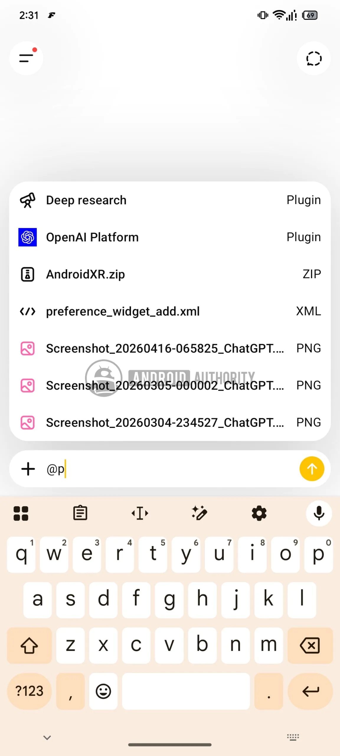 detalhes dentro da app do chatgpt