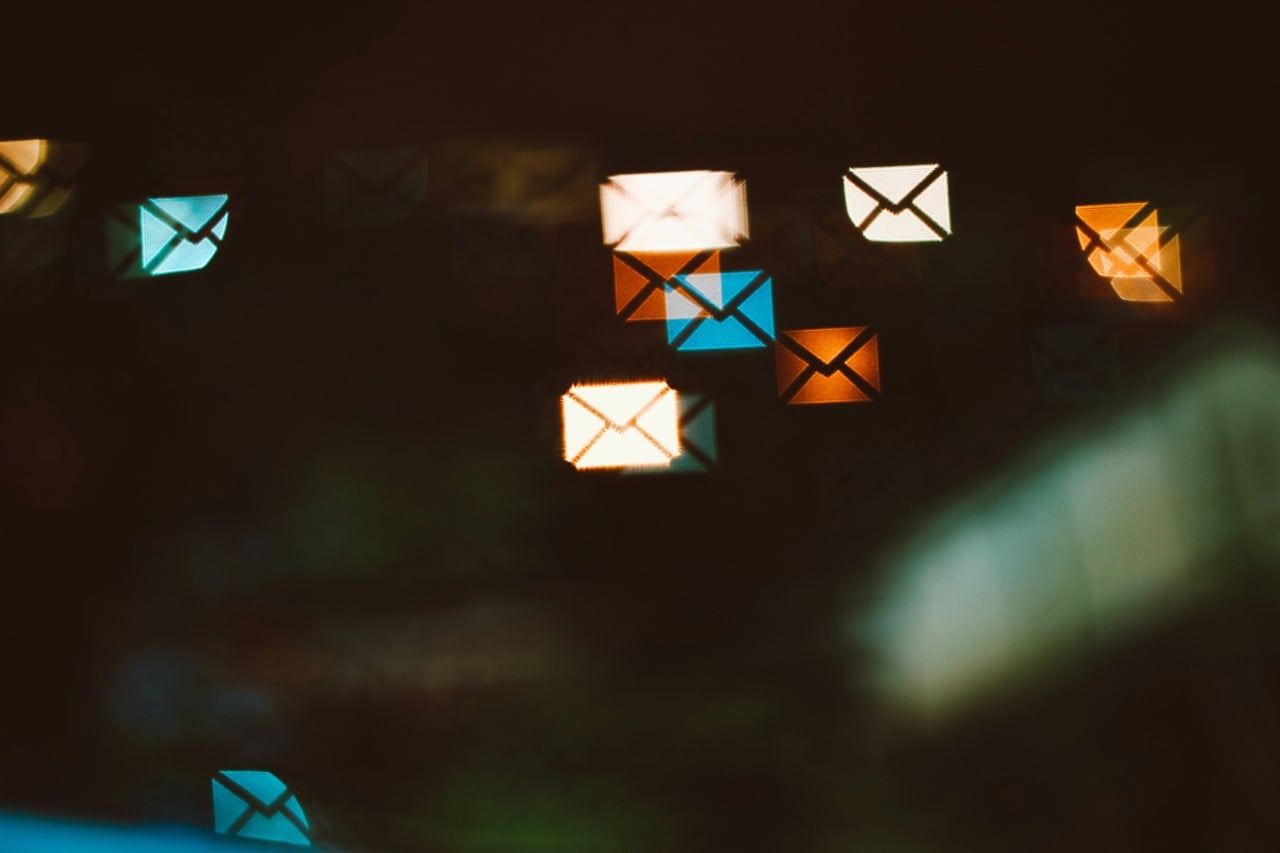 luzes de mensagens de email
