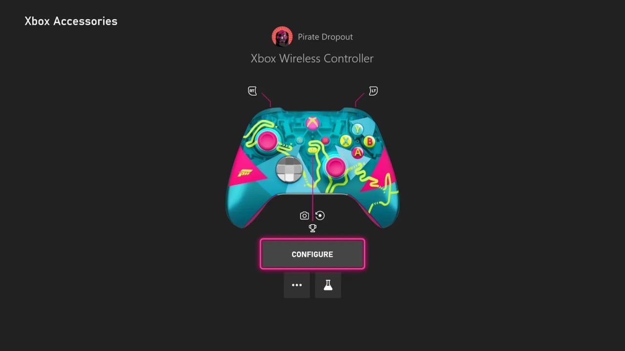 sistema de personalização de comando da xbox