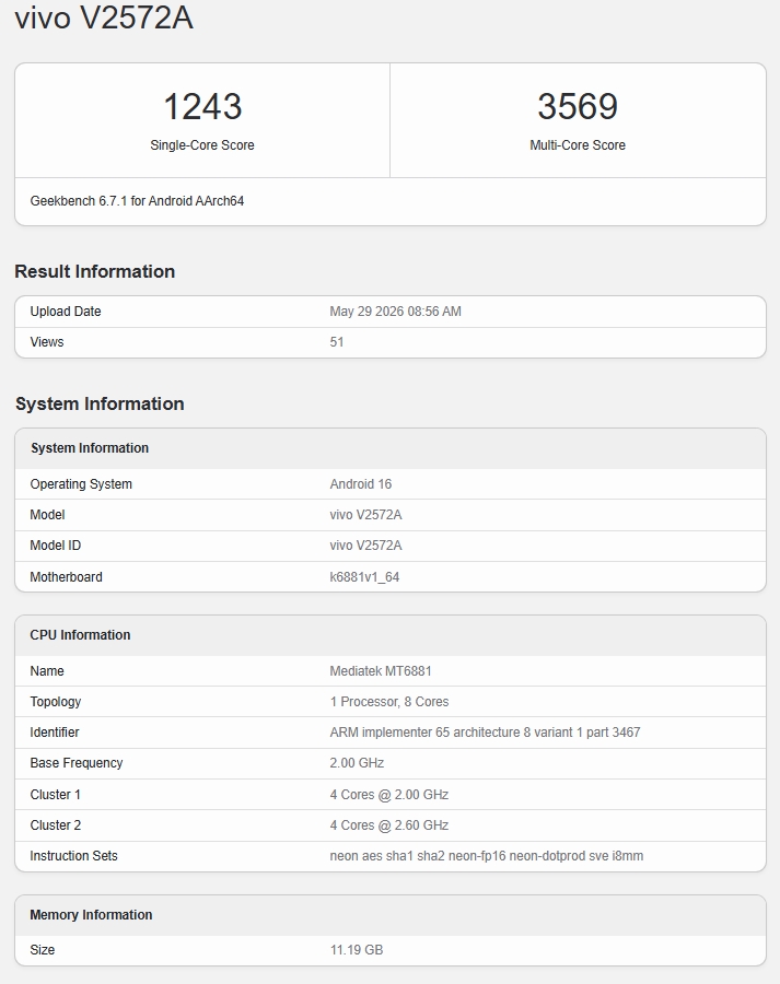 testes realizados ao processador da mediatek