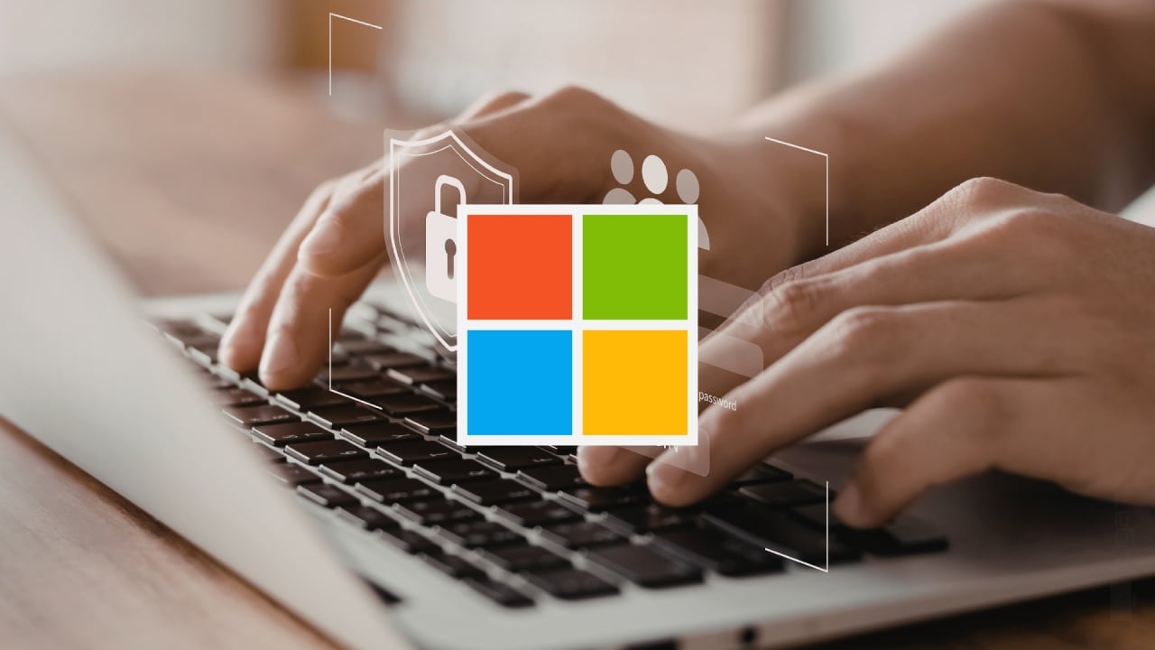 Microsoft logo em sistema de login