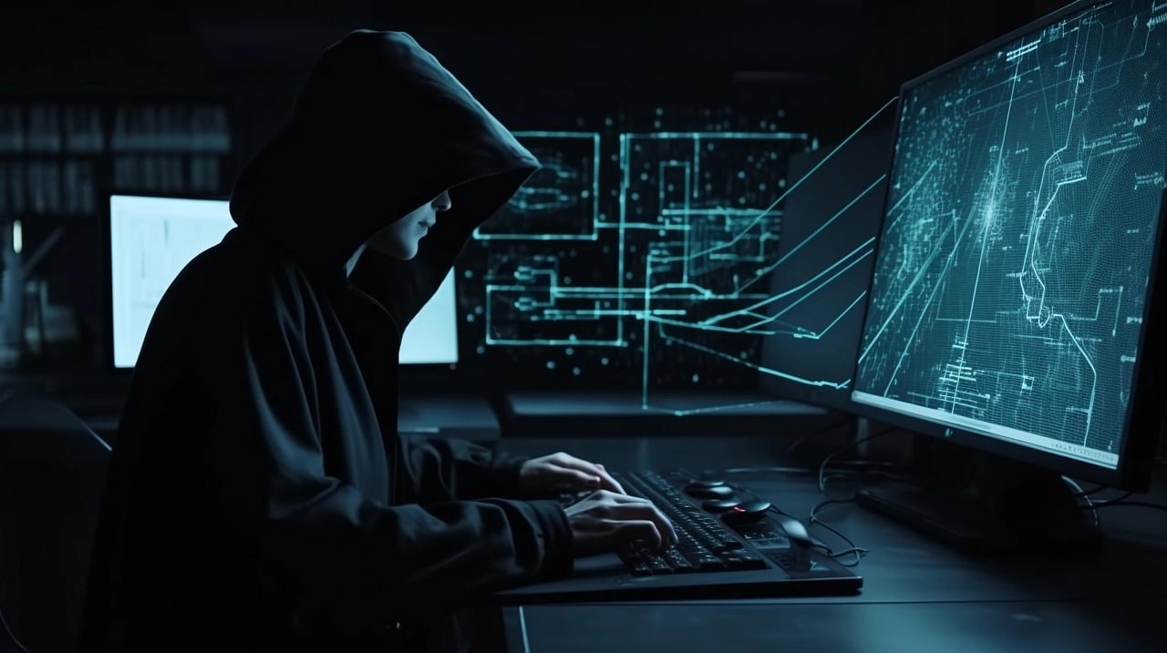 hacker em frente de computador