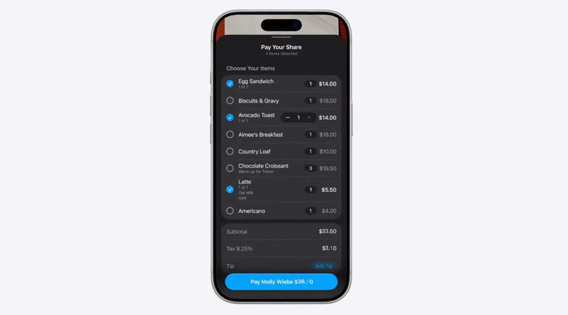 Siri AI com novo sistema para divisão de contas