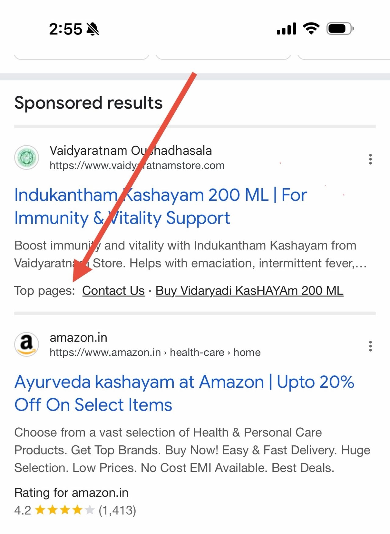 detalhes dos testes de top pages da google para ads
