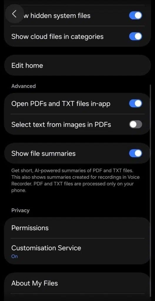 detalhes do novo sistema no One UI