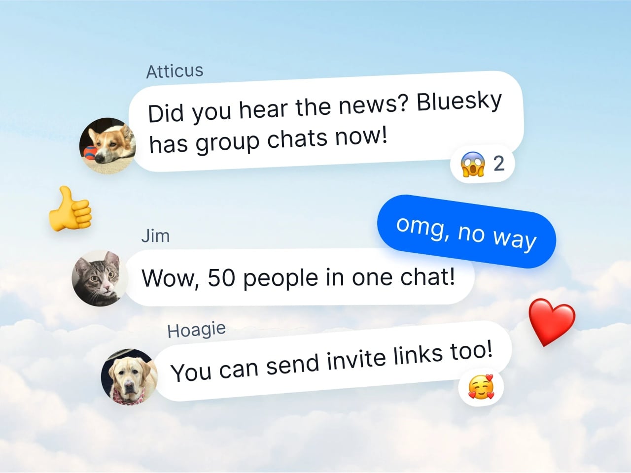 conversas de grupo no bluesky