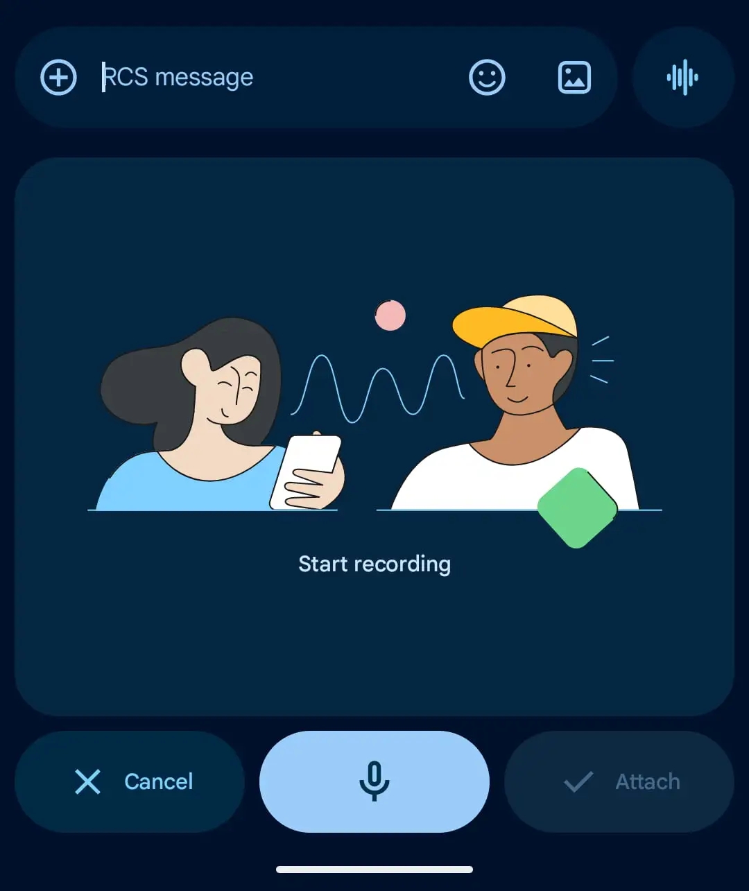 detalhes da nova interface da app de mensagens da google