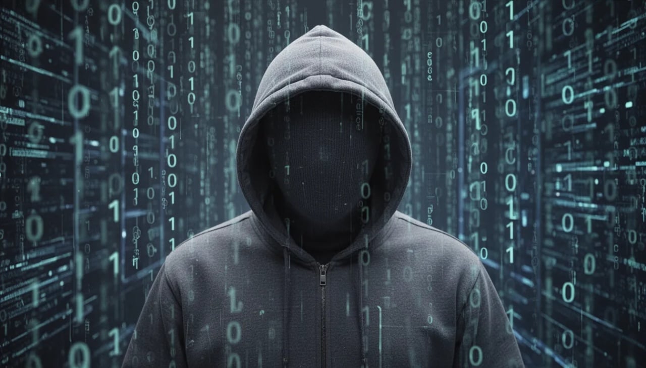 hacker em fundo digital