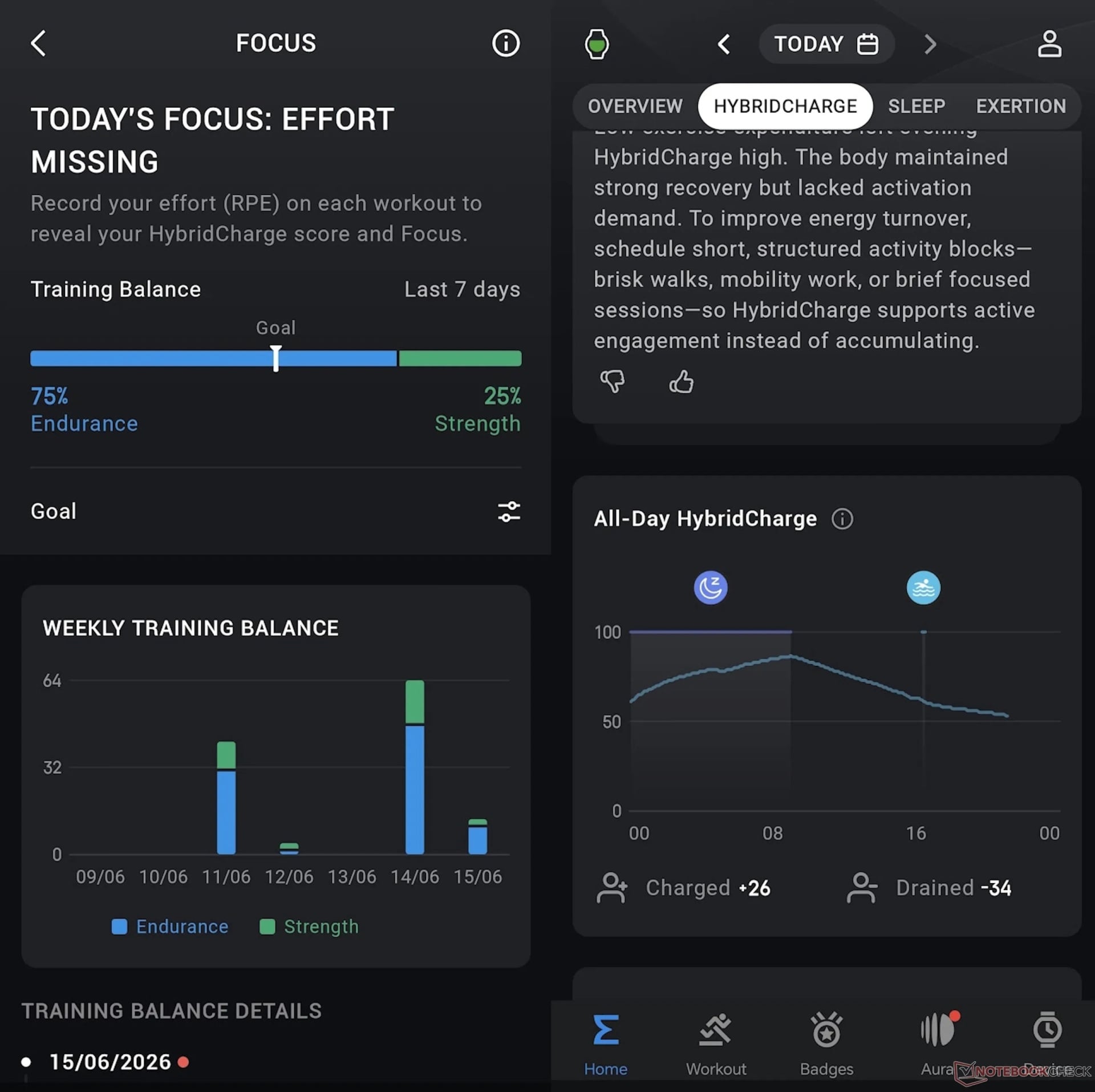 detalhes da nova interface da app do Amazfit