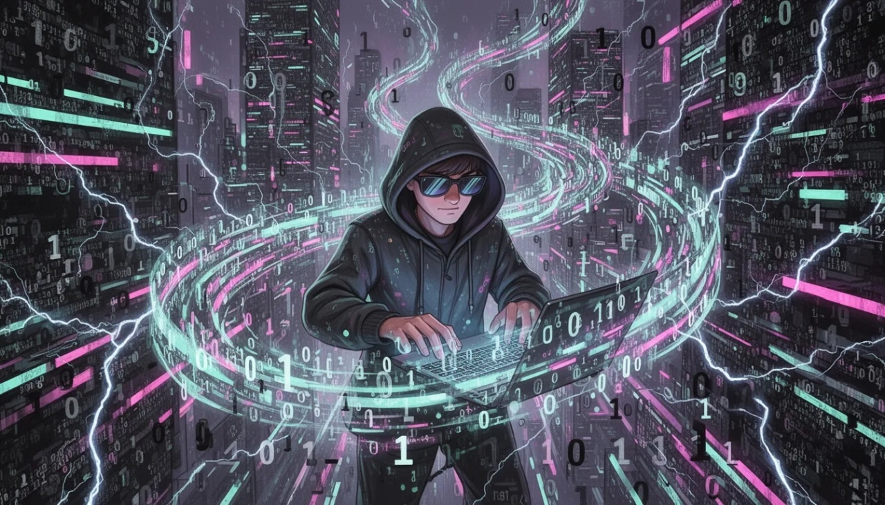 hacker em código digital