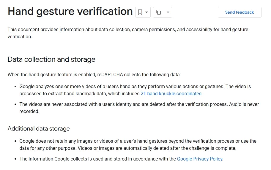 recaptcha com verificação por gestos