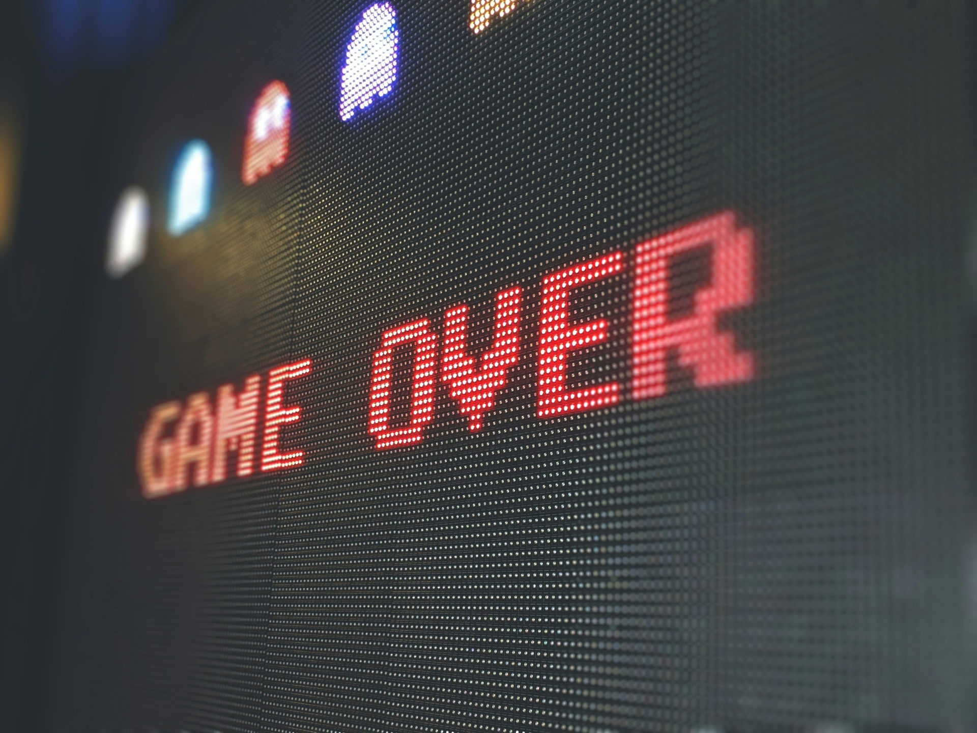 game over ecrã final de jogo