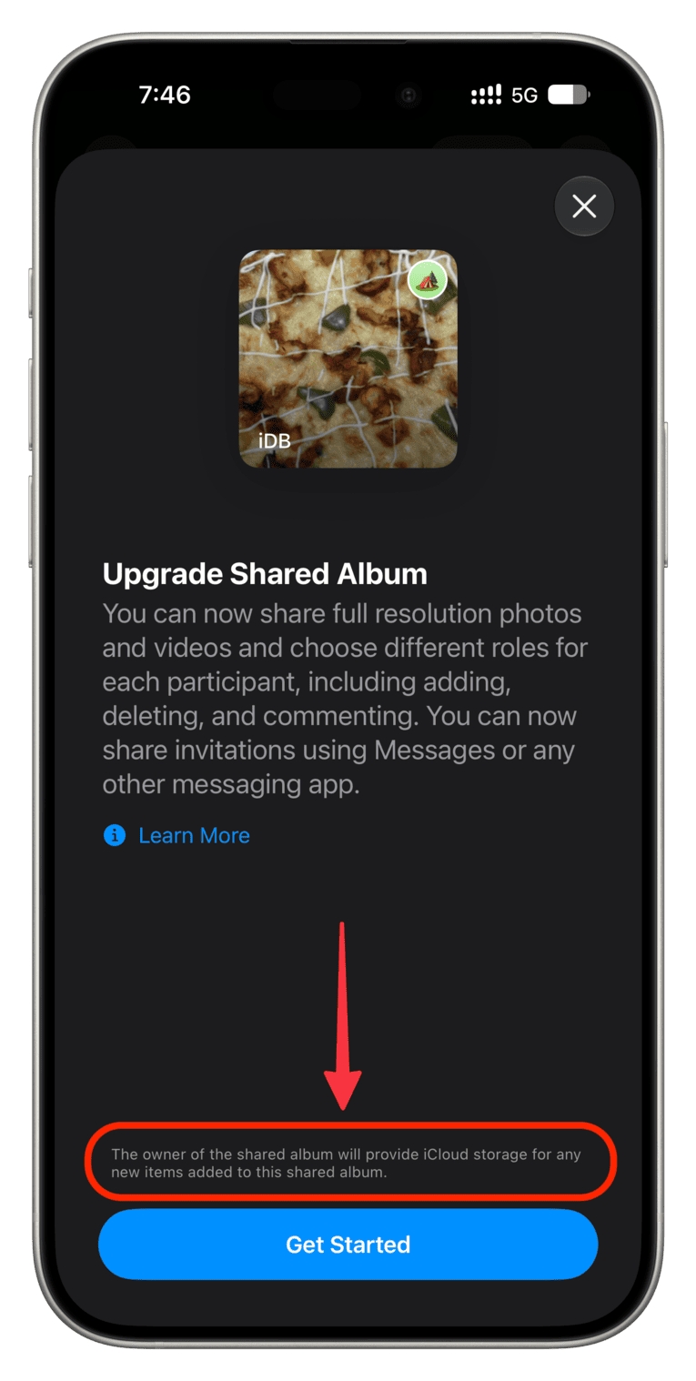 álbuns partilhados icloud