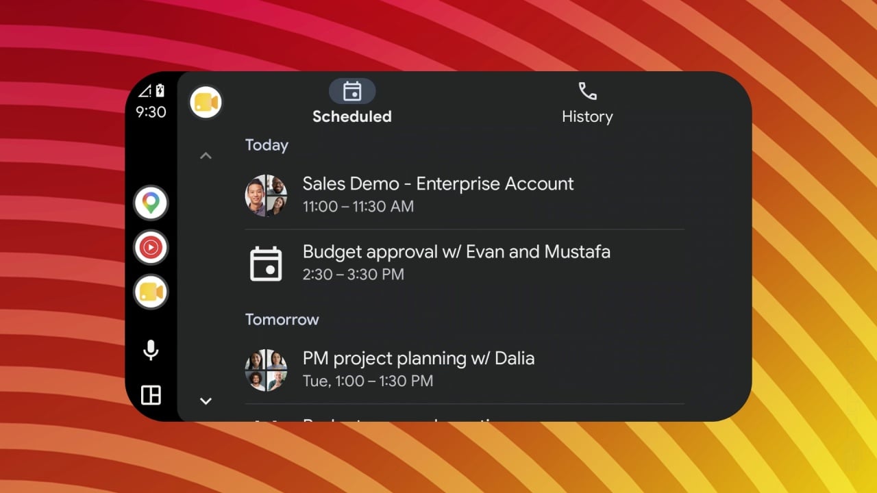 Google Meet no Android Auto