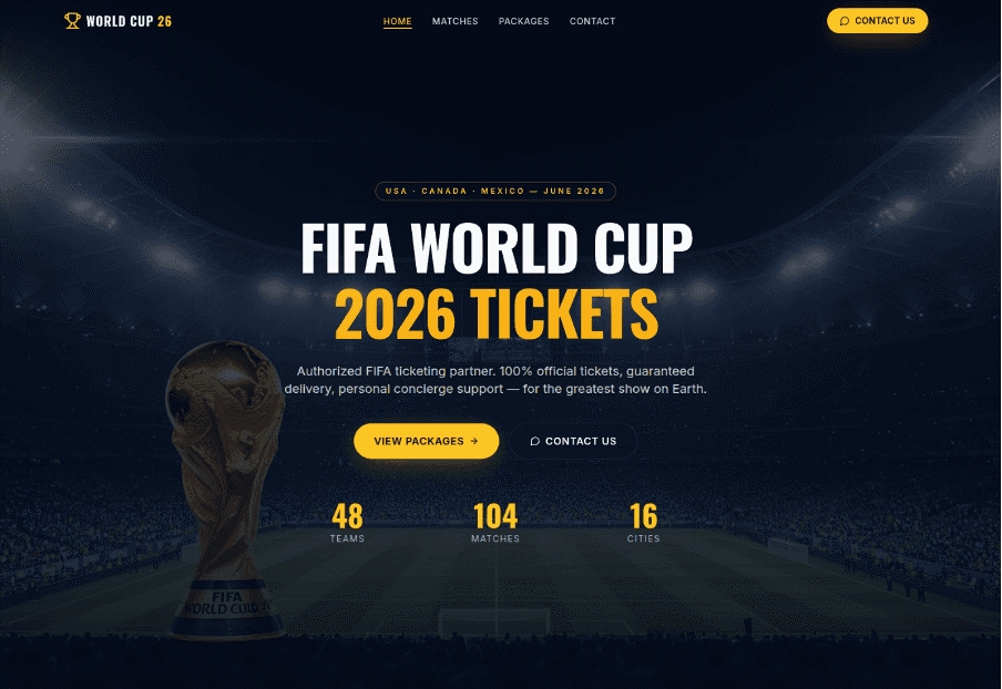 falsos sites para compra de tickets da FIFA 2026