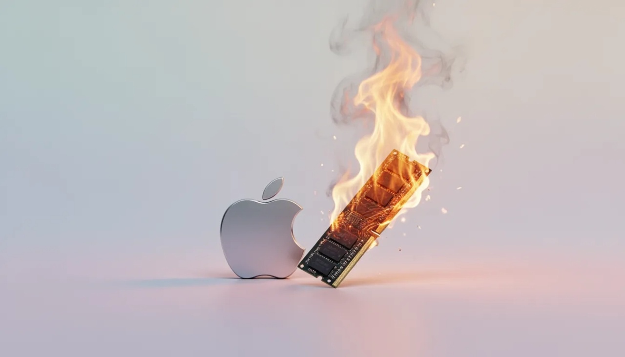 Apple com RAM em fogo