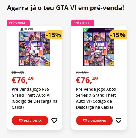 preço na worten de GTA VI