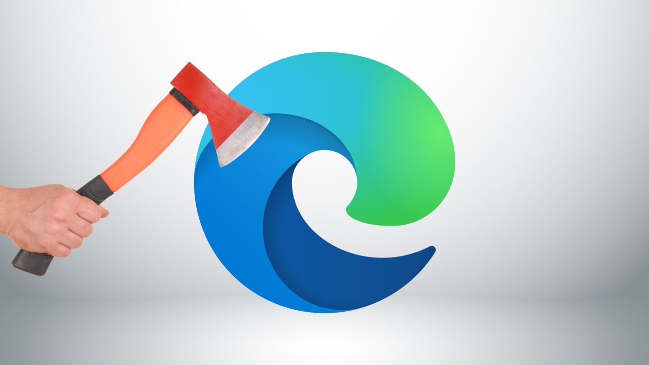 Microsoft Edge com machado ao lado
