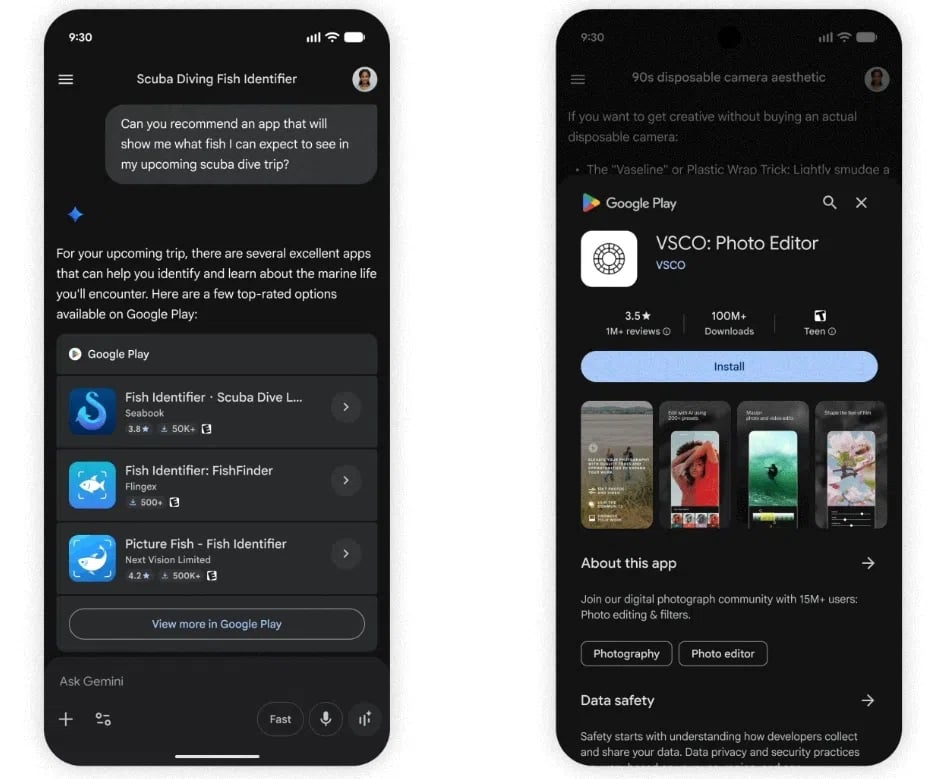 detalhes do gemini para a play store