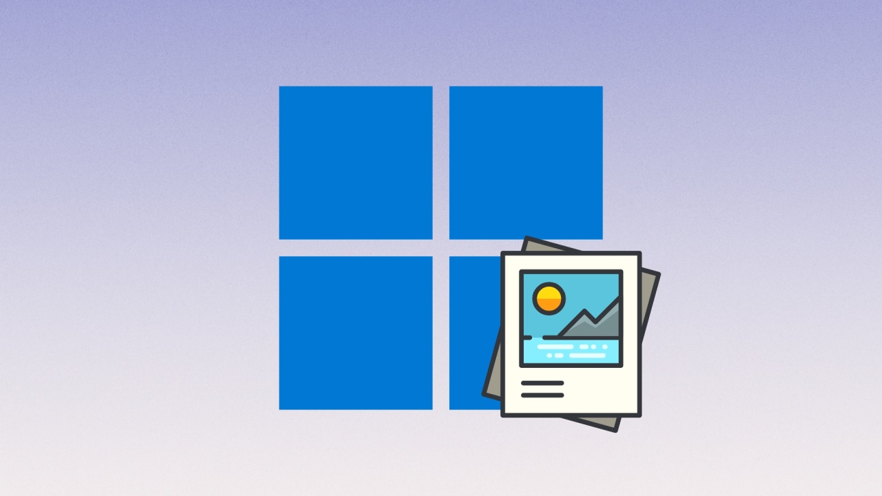 Windows 11 logo com imagens na lateral