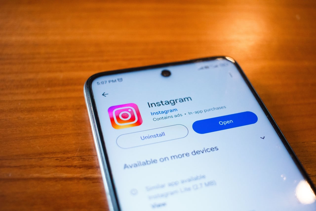 instagram em instalação