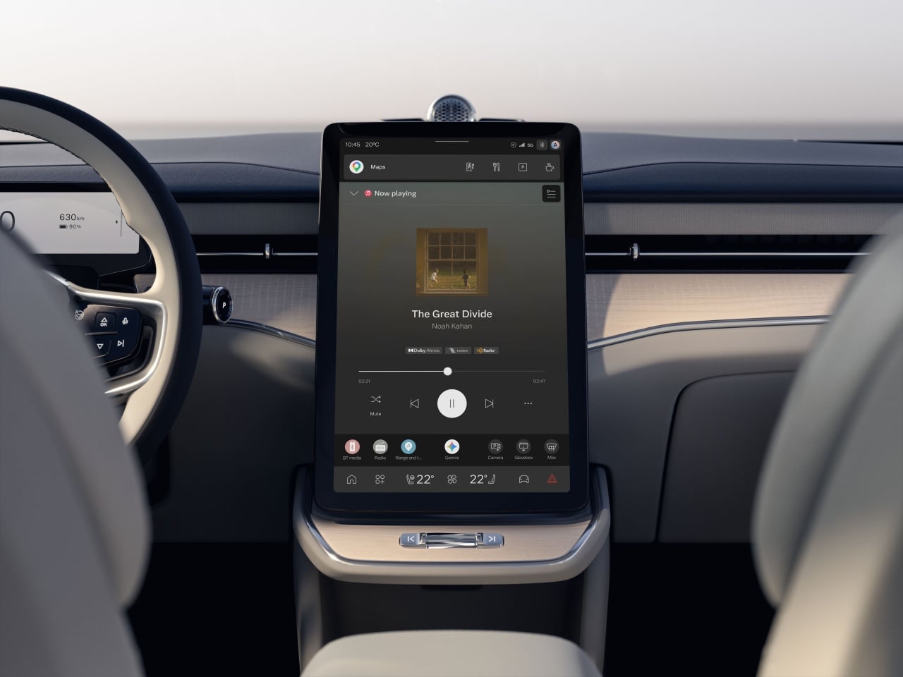 Apple Music em painel frontal de carro da Volvo
