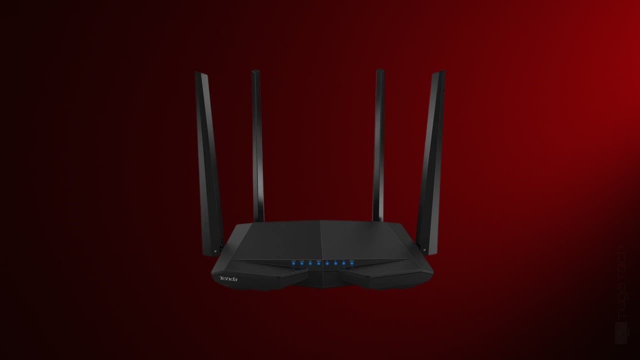 router tenda em fundo vermelho