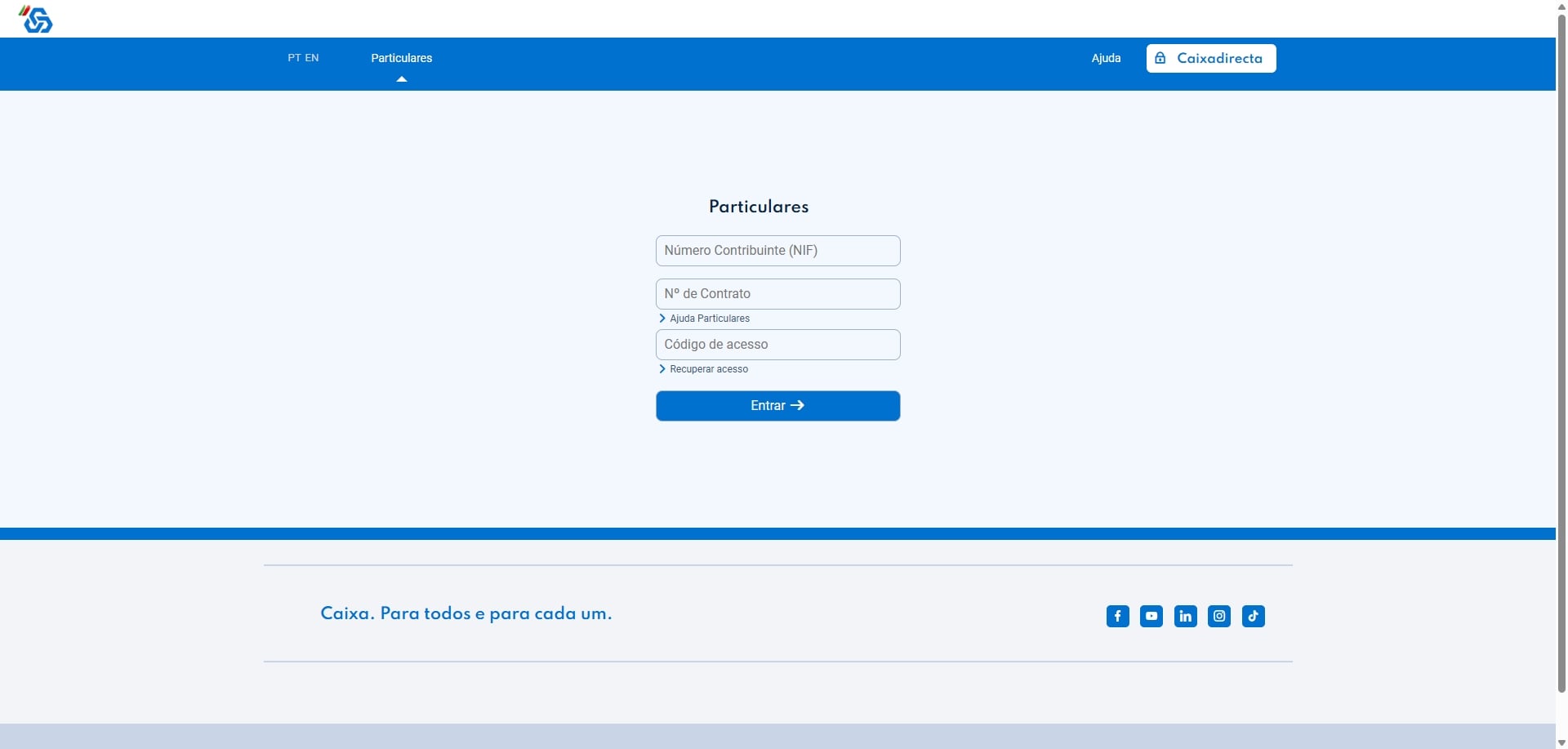 falso site da entidade bancária com pedido de login