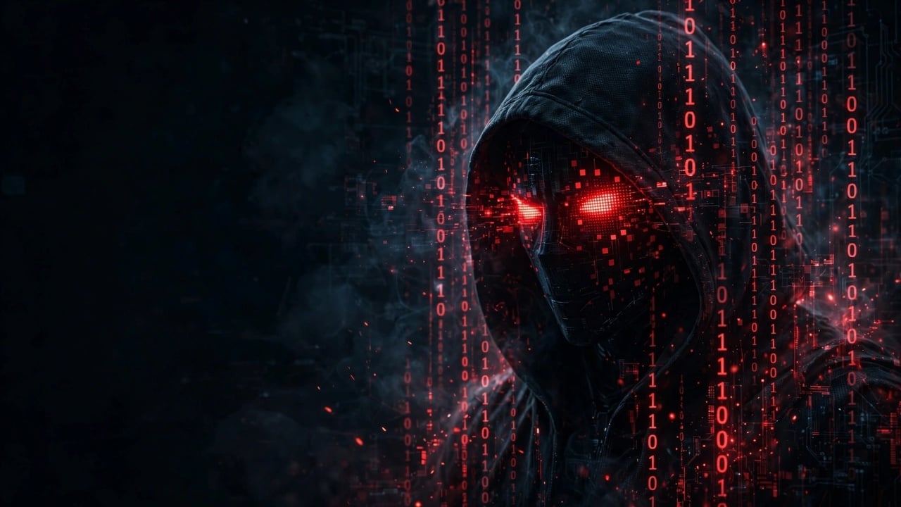 hacker em fundo digital