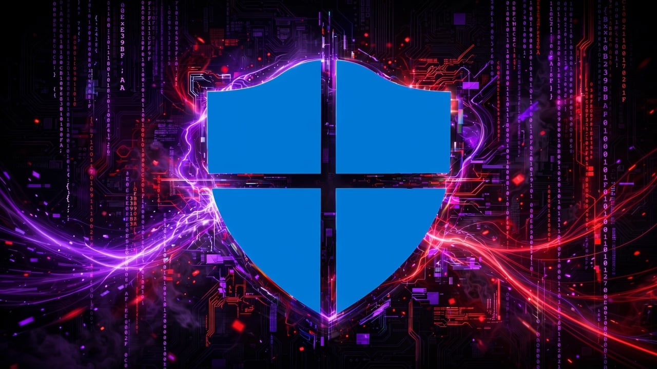 Microsoft Defender em fundo digital