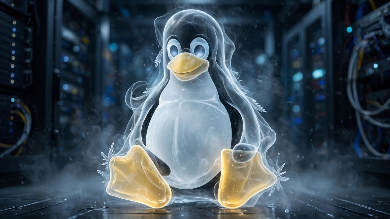 Tux em modo fantasma