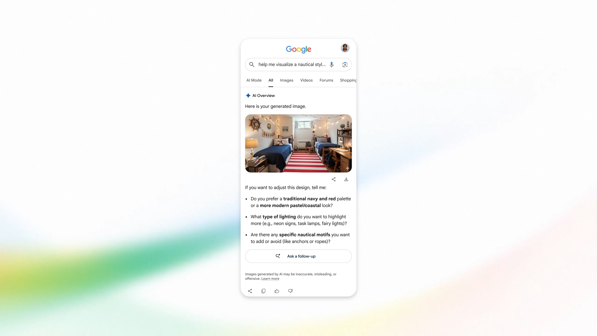 Criar imagens com o Google Nano diretamente da pesquisa