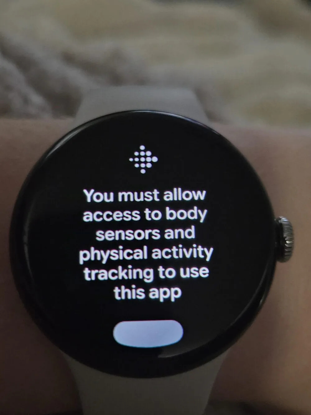 imagem do erro no pixel watch