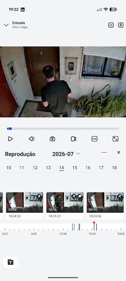 Detalhes de identificação na câmara exterior