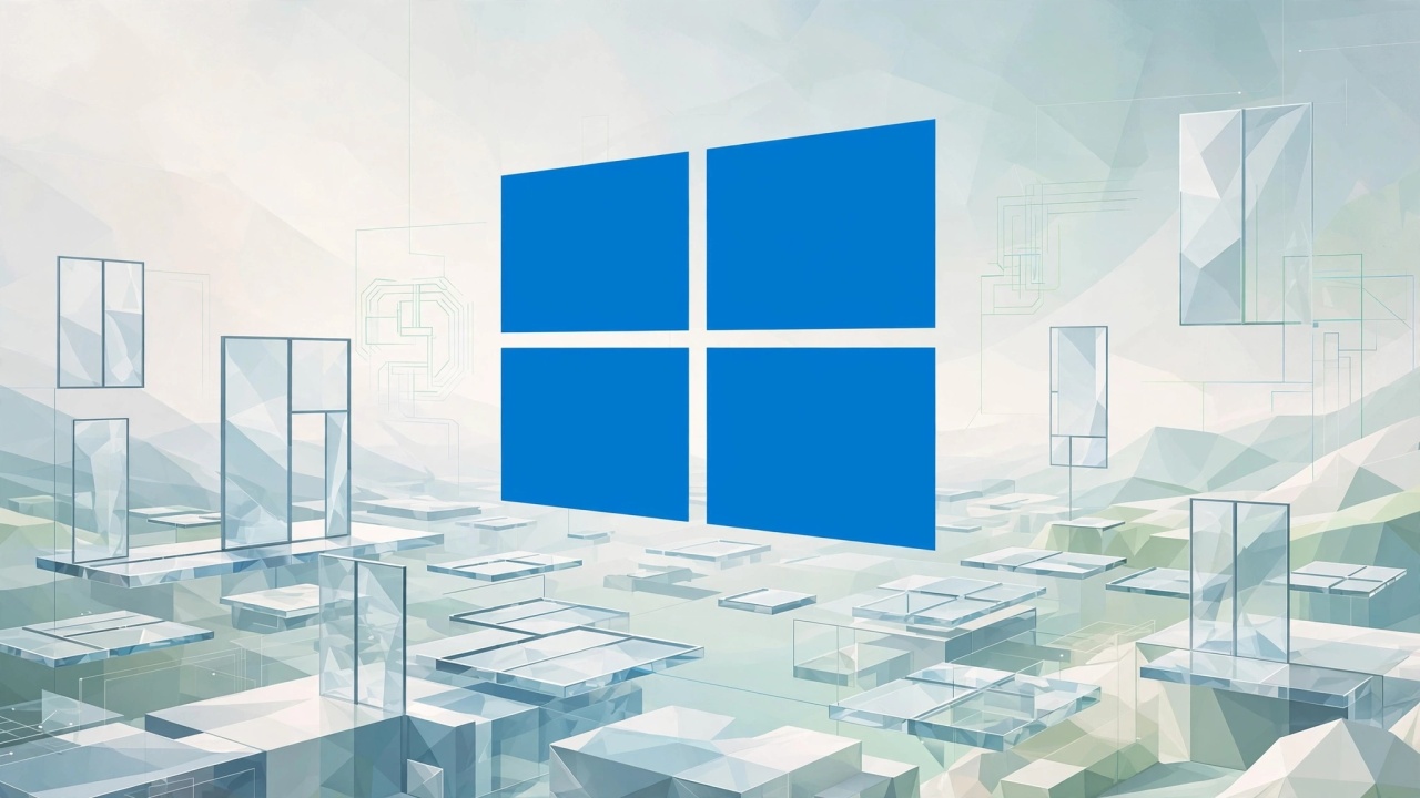 Windows logo em fundo vidro