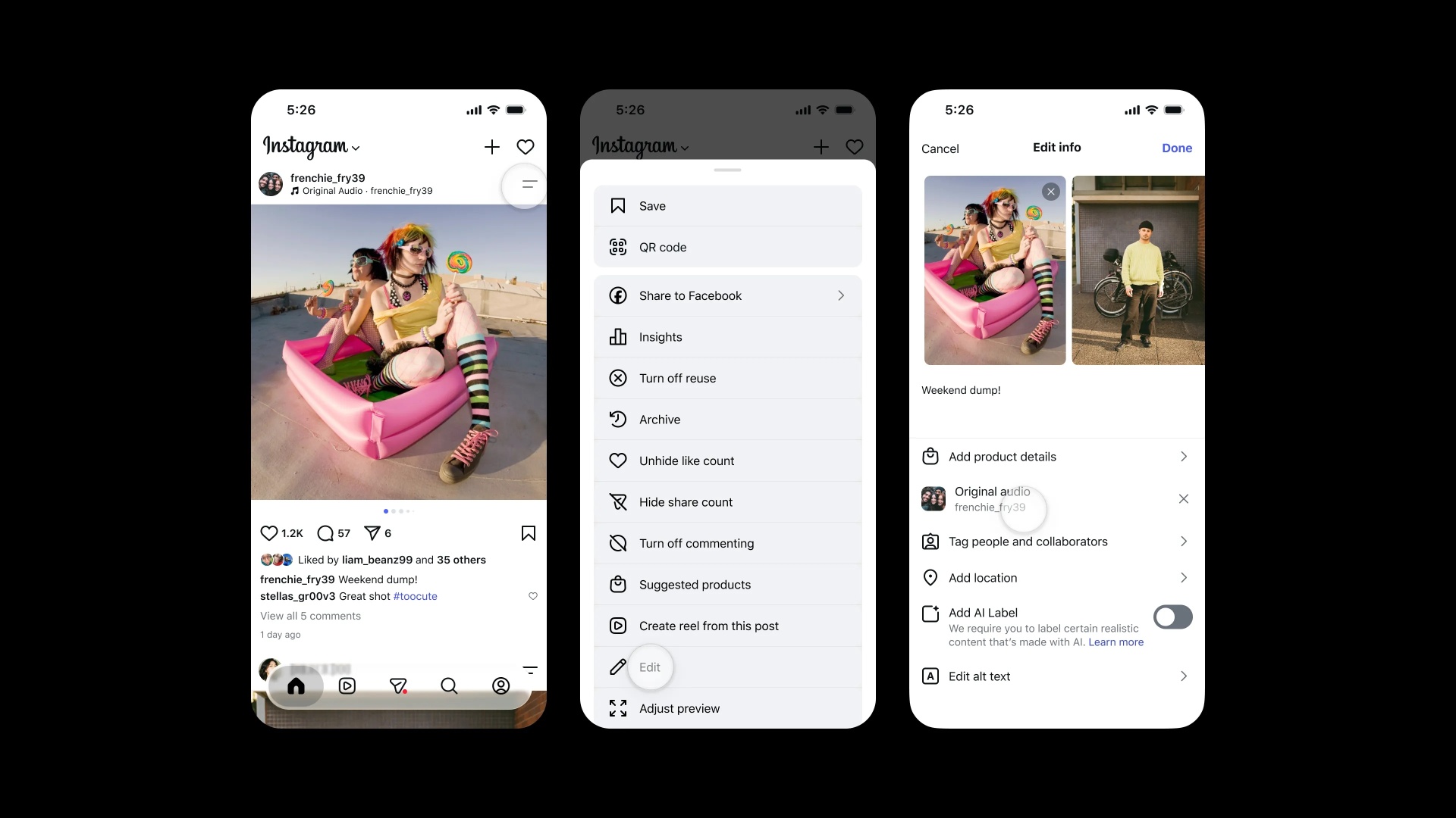 Instagram com alteração de músicas