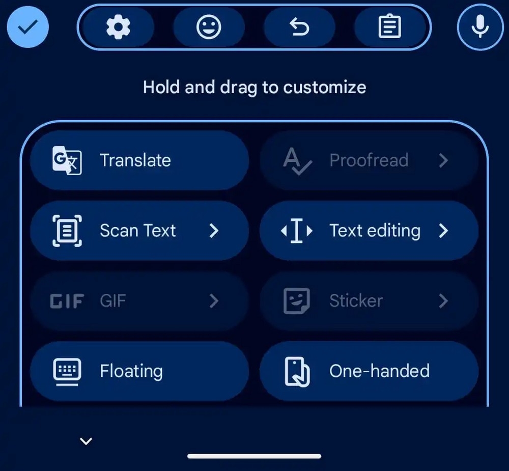 detalhes dos novos atalhos do gboard