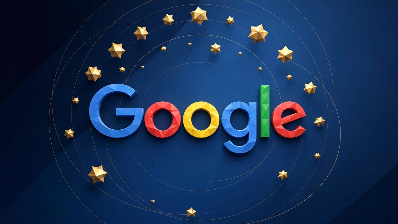Google logo com estrelas