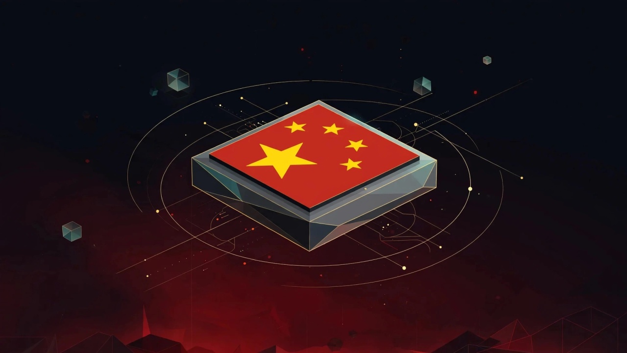 bandeira da China em Chip digital