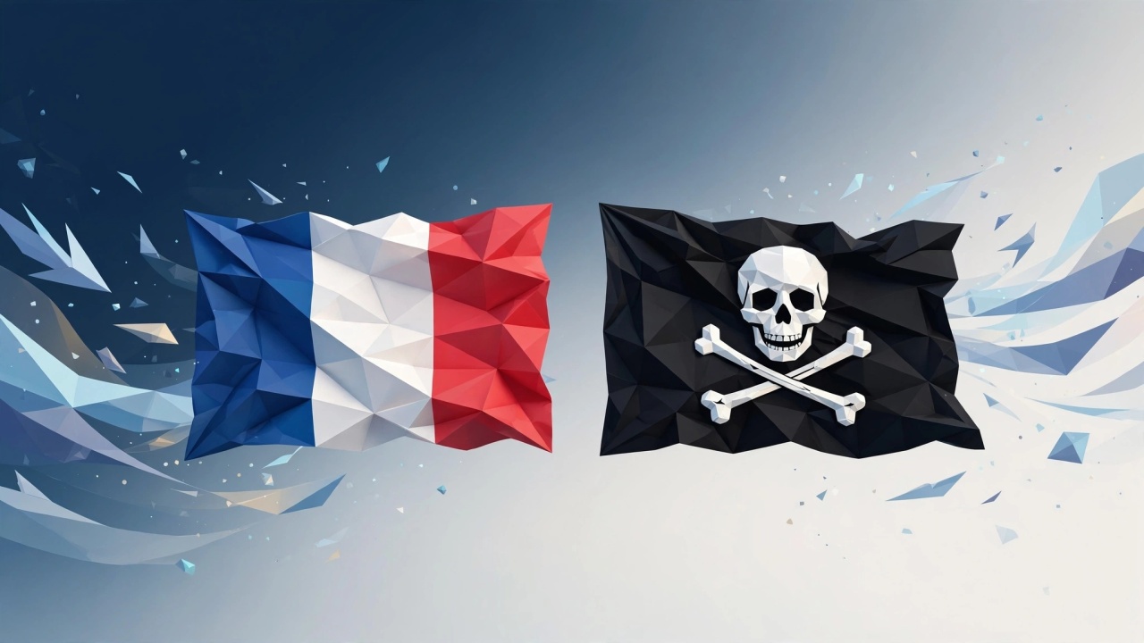 bandeira de frança e pirataria