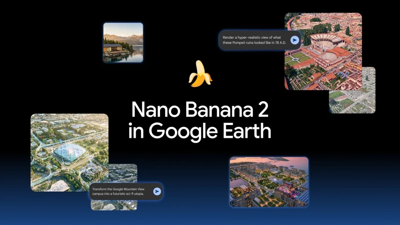 Google Nano banana 2 no Google Earth