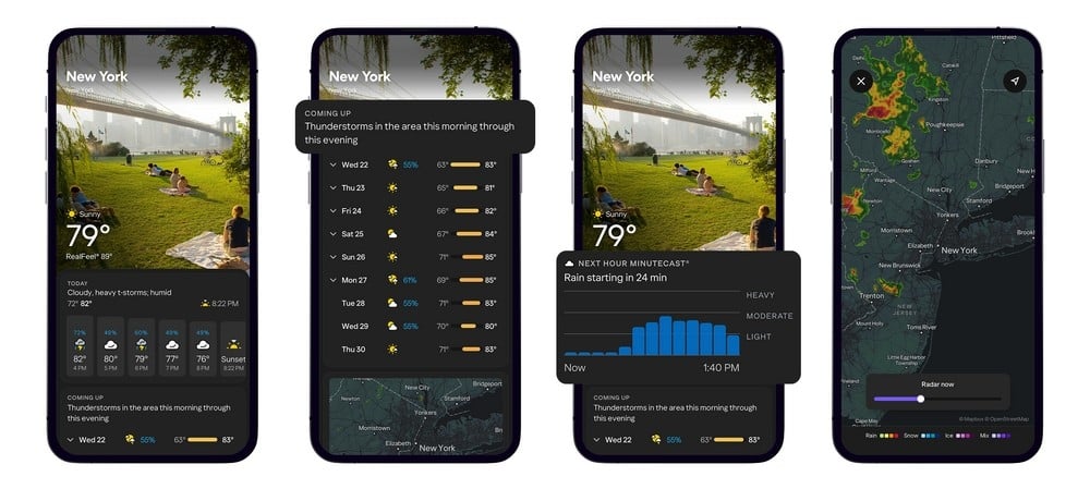 detalhes da nova app da Yahoo para metereologia