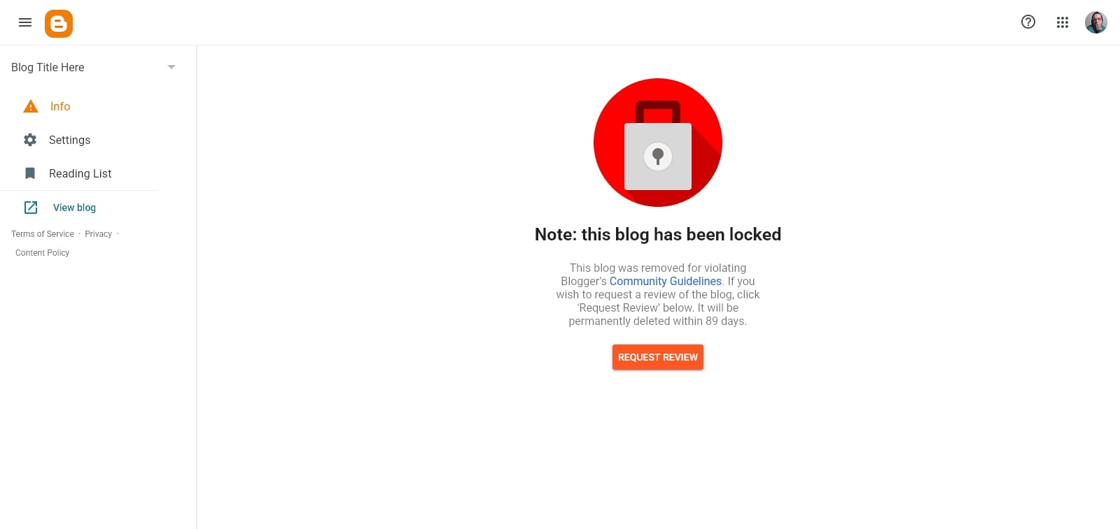 imagem verificada nos sites do blogger afetados