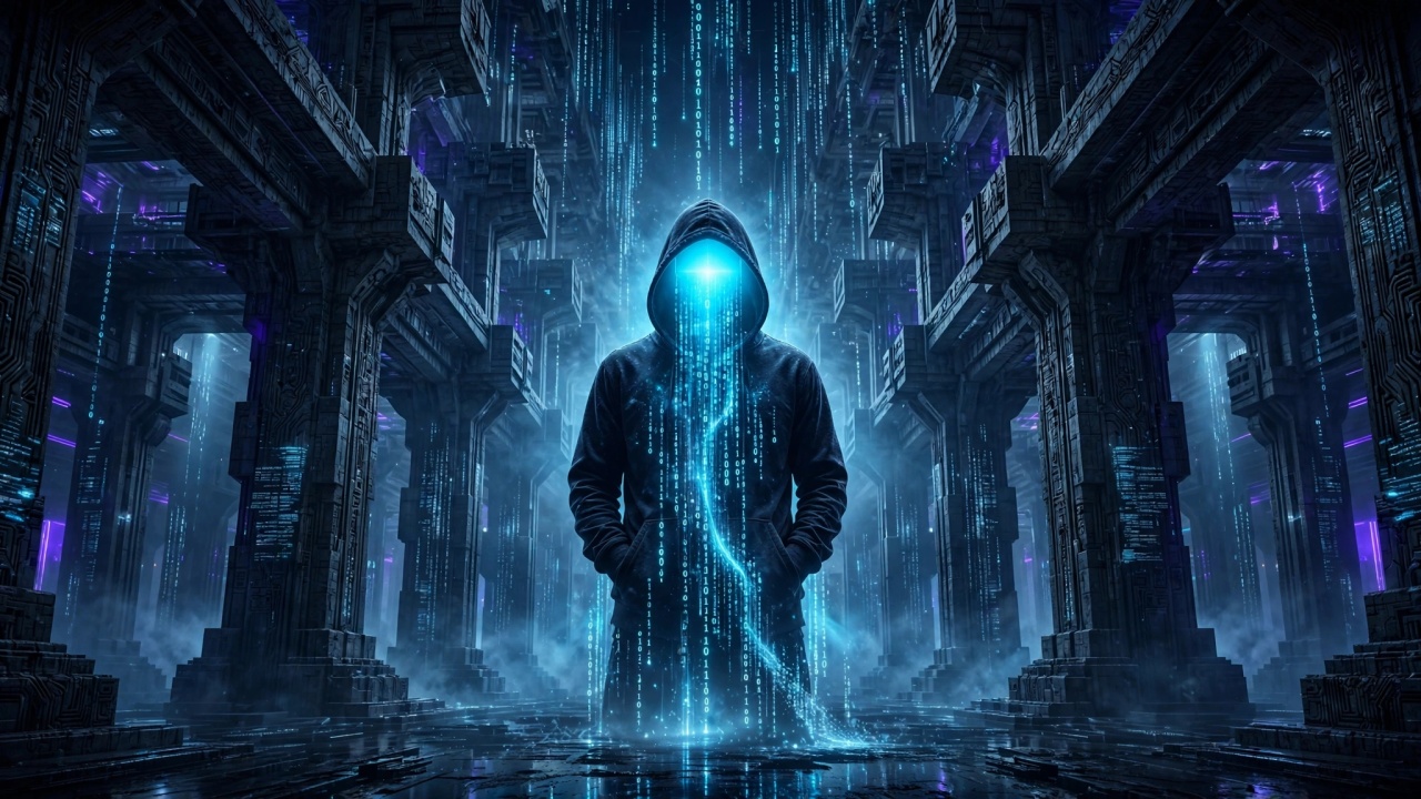 hacker em código digital