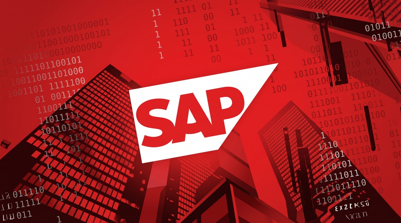 SAP logo em fundo vermelho
