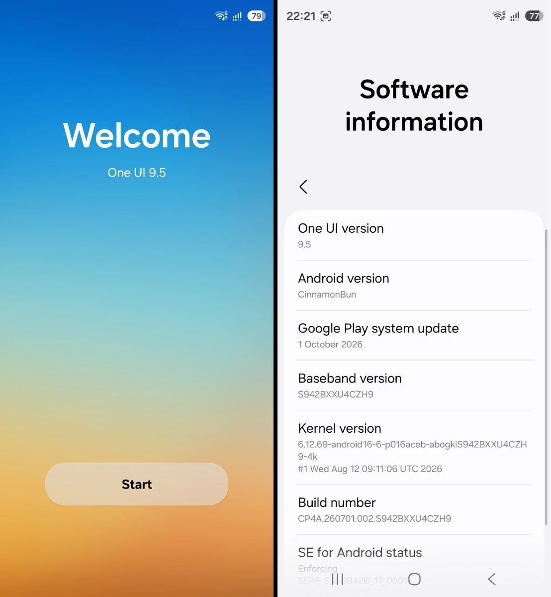 detalhes da interface da One UI 9.5