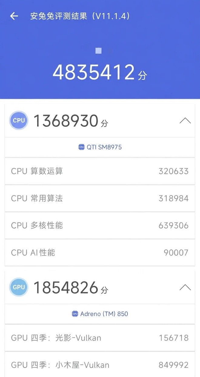 teste realizado ao mais recente snapdragon da Qualcomm