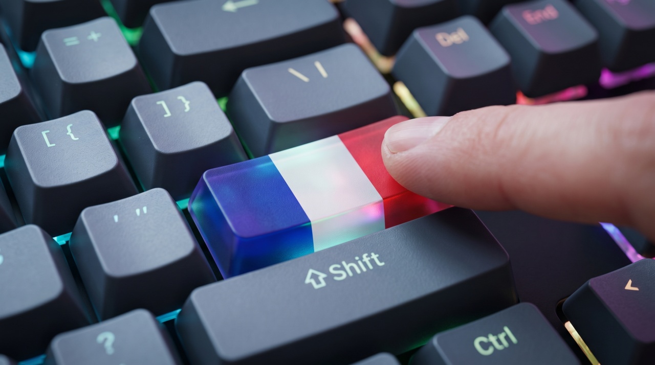 bandeira de frança em teclado