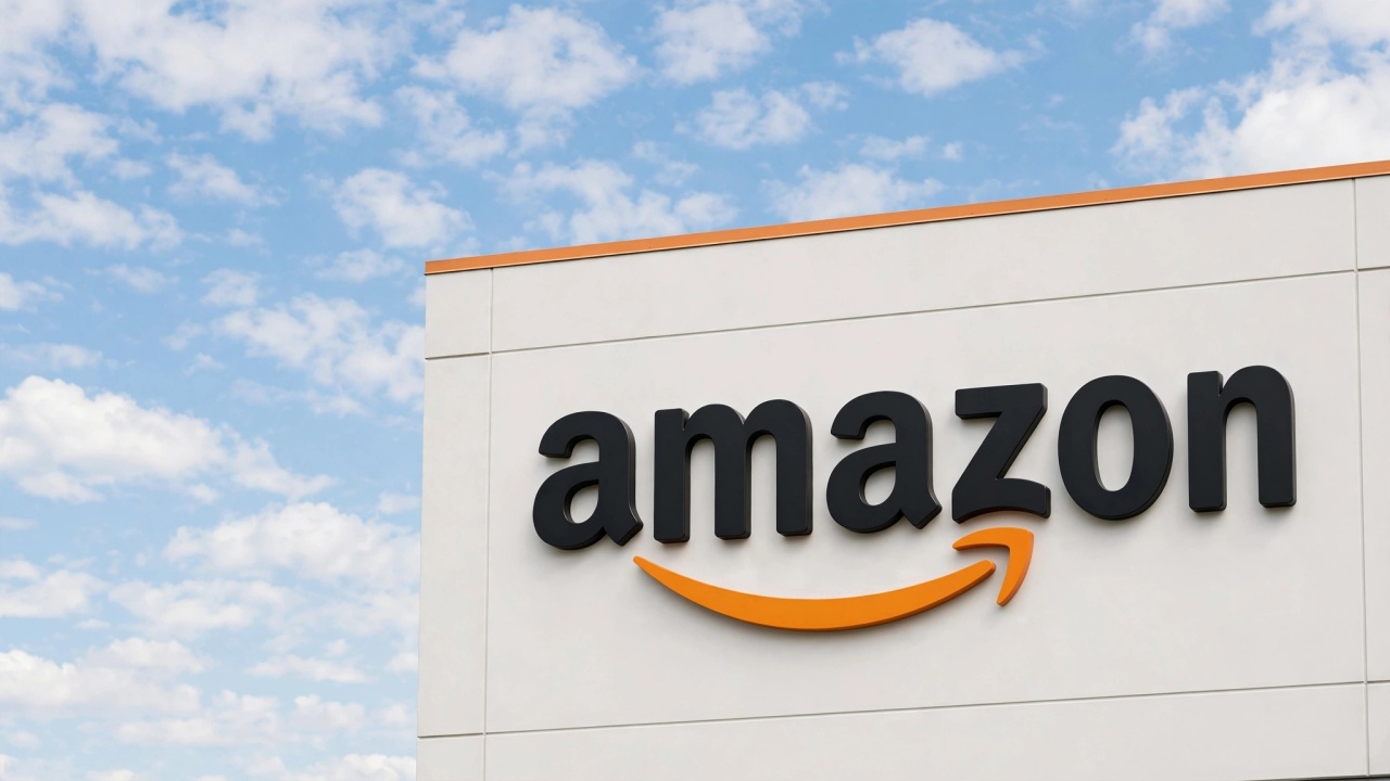 Logo da Amazon em edifício
