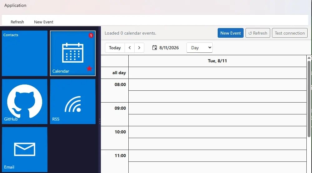 interface da nova aplicação do Outlook criada com base em projetos antigos da microsoft